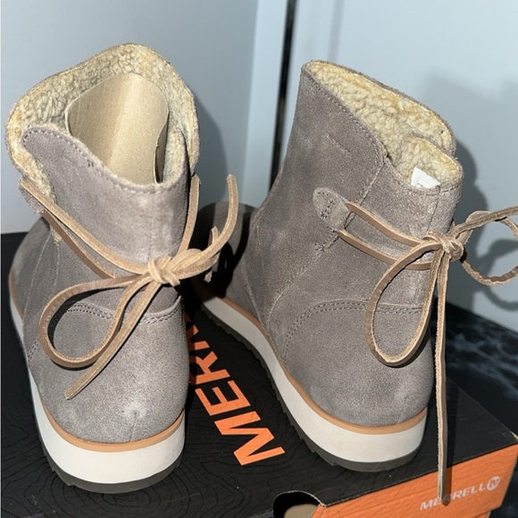 Women- Boots Merrell Juno Bluff Polar Waterproof Boulder-AUTHENTIC NEW w DEFECT - Picture 10 of 11